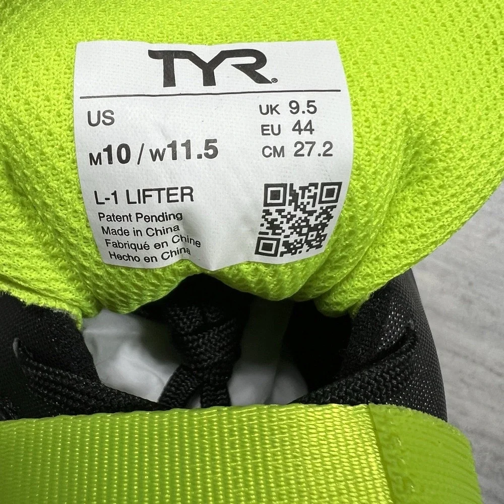 TYR L-1 Lifter Limited Edition Lifting Shoes, Black Attack Yellow, M 10 / W 11.5